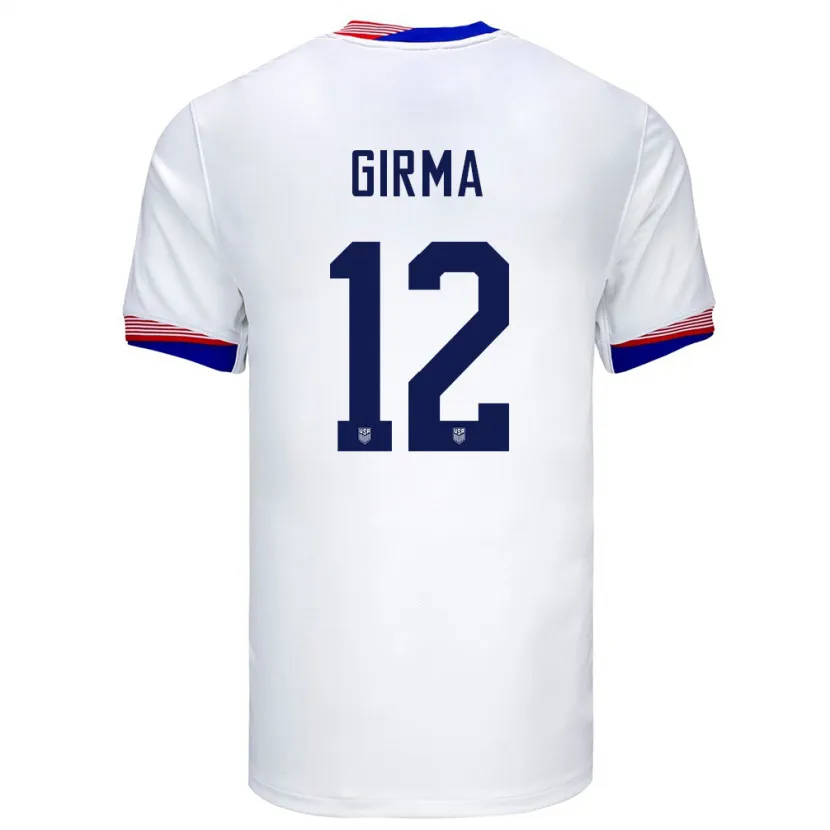 Danxen Enfant Maillot États-Unis Naomi Girma #12 Blanc Tenues Domicile 24-26 T-Shirt
