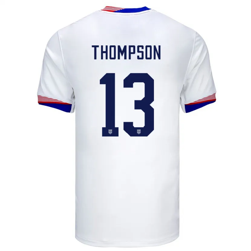 Danxen Enfant Maillot États-Unis Alyssa Thompson #13 Blanc Tenues Domicile 24-26 T-Shirt