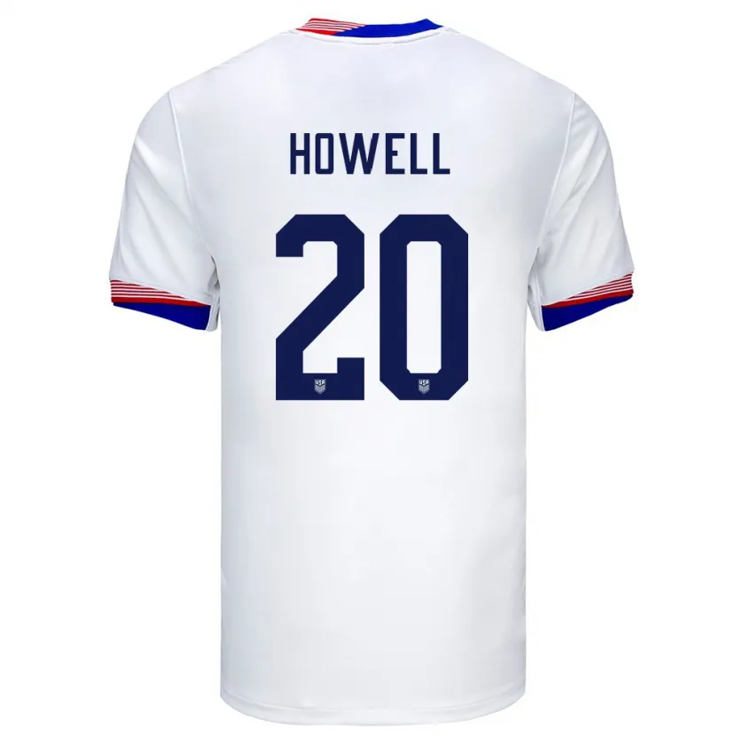 Danxen Enfant Maillot États-Unis Jaelin Howell #20 Blanc Tenues Domicile 24-26 T-Shirt