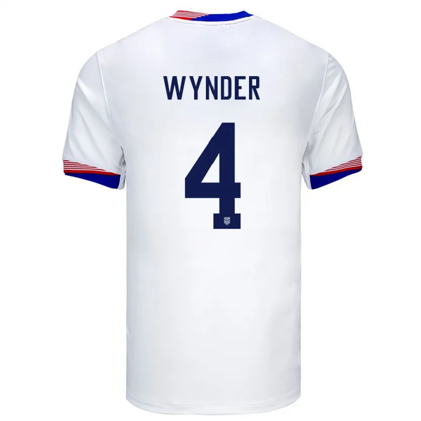 Danxen Enfant Maillot États-Unis Joshua Wynder #4 Blanc Tenues Domicile 24-26 T-Shirt