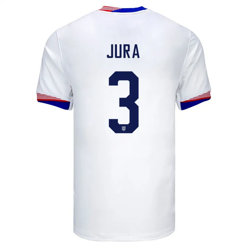 Danxen Enfant Maillot États-Unis Sawyer Jura #3 Blanc Tenues Domicile 24-26 T-Shirt