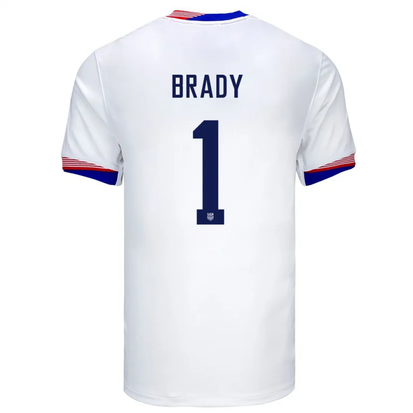 Danxen Enfant Maillot États-Unis Chris Brady #1 Blanc Tenues Domicile 24-26 T-Shirt