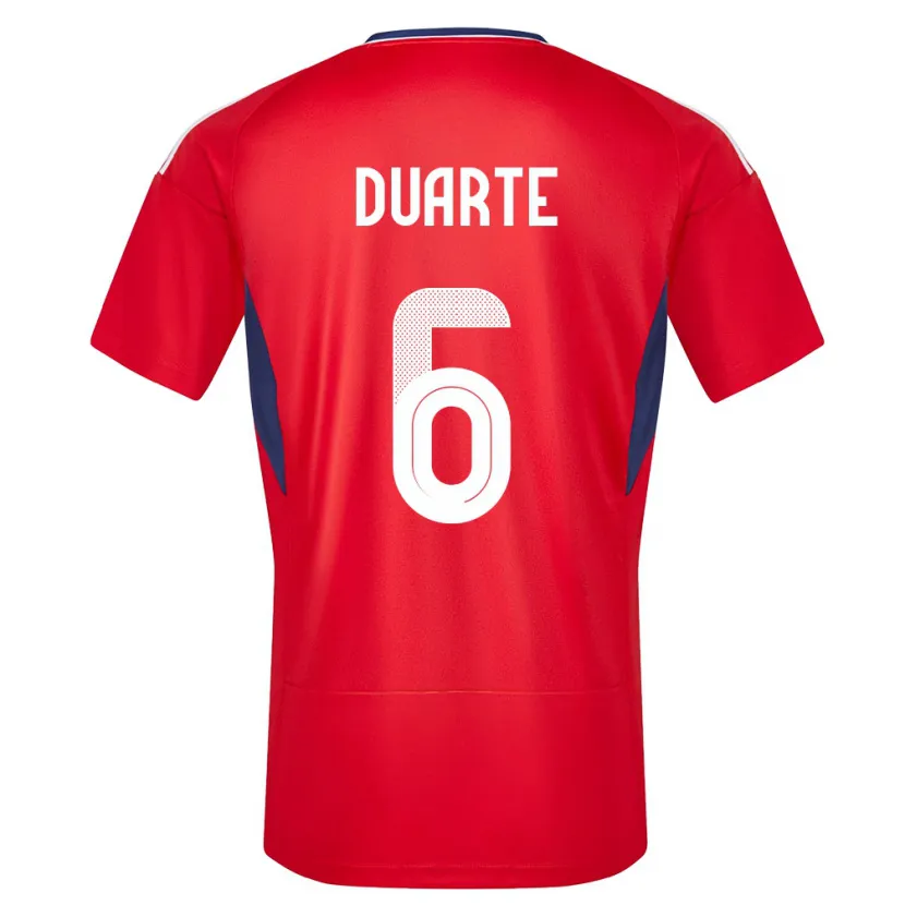 Danxen Enfant Maillot Costa Rica Oscar Duarte #6 Rouge Tenues Domicile 24-26 T-Shirt