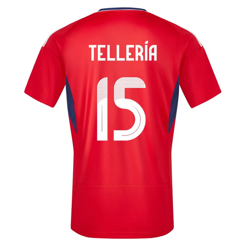 Danxen Enfant Maillot Costa Rica Jostin Telleria #15 Rouge Tenues Domicile 24-26 T-Shirt