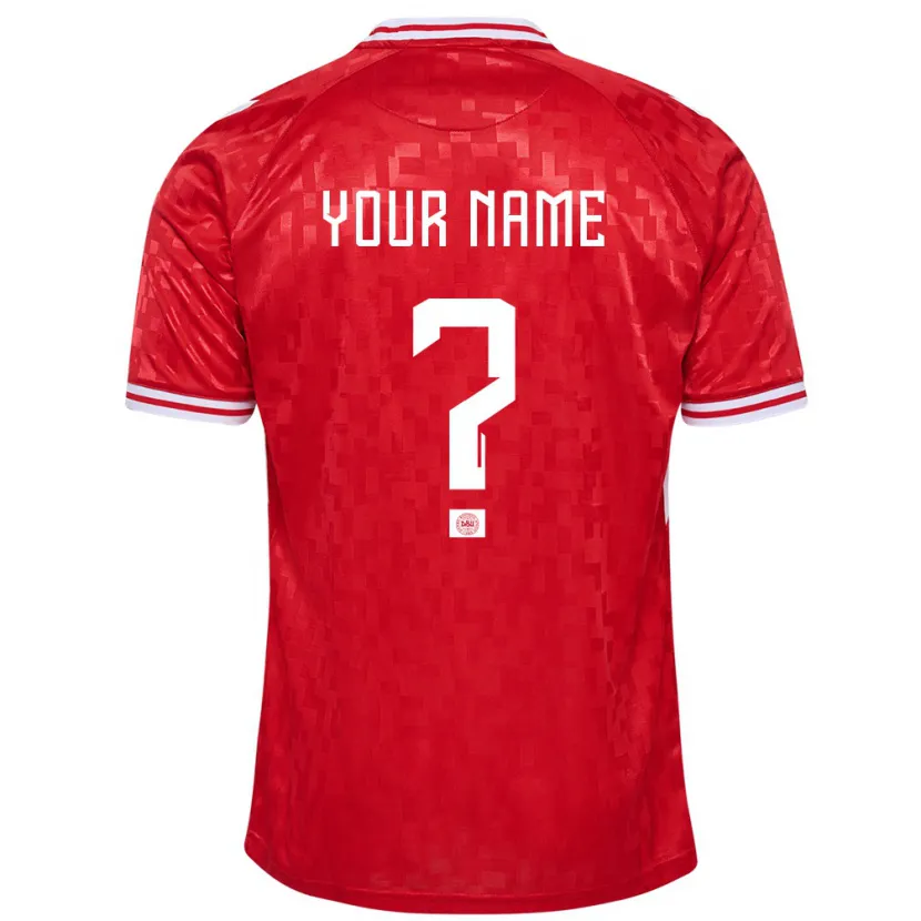 Danxen Enfant Maillot Danemark Votre Nom #0 Rouge Tenues Domicile 24-26 T-Shirt