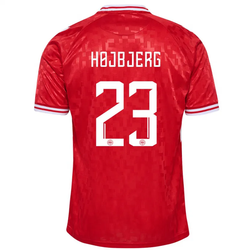 Danxen Enfant Maillot Danemark Pierre-Emile Højbjerg #23 Rouge Tenues Domicile 24-26 T-Shirt