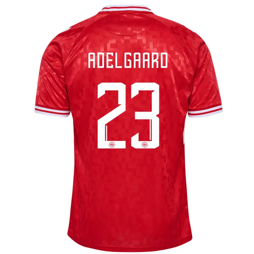 Danxen Enfant Maillot Danemark Aske Adelgaard #23 Rouge Tenues Domicile 24-26 T-Shirt