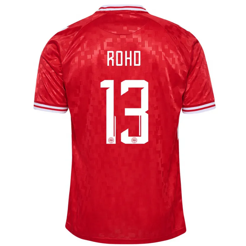 Danxen Enfant Maillot Danemark Emil Rohd #13 Rouge Tenues Domicile 24-26 T-Shirt