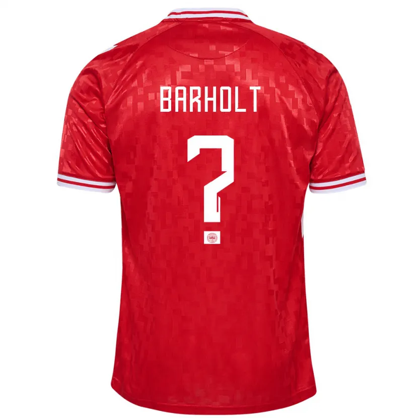 Danxen Enfant Maillot Danemark Noah Barholt #0 Rouge Tenues Domicile 24-26 T-Shirt