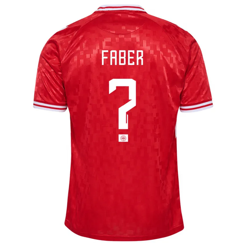 Danxen Enfant Maillot Danemark William Faber #0 Rouge Tenues Domicile 24-26 T-Shirt
