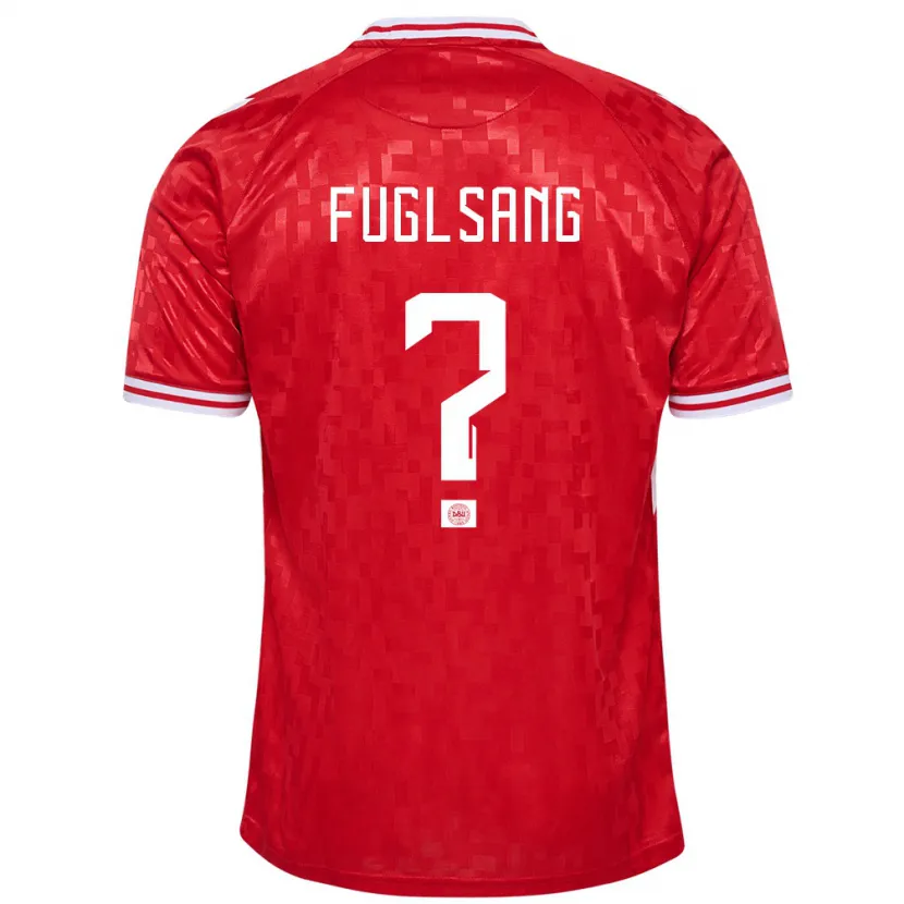 Danxen Enfant Maillot Danemark Adam Fuglsang #0 Rouge Tenues Domicile 24-26 T-Shirt