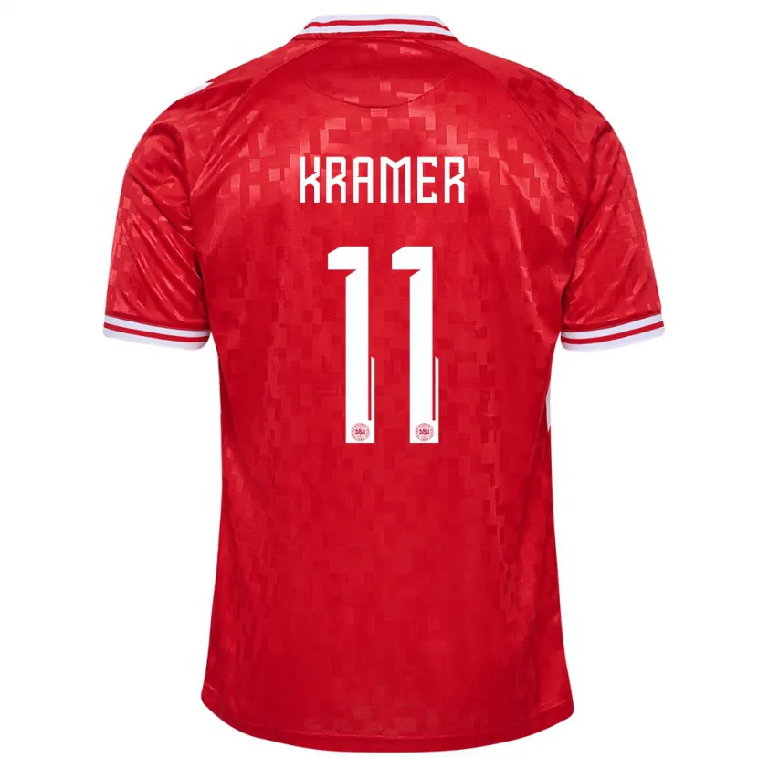 Danxen Enfant Maillot Danemark Cornelia Kramer #11 Rouge Tenues Domicile 24-26 T-Shirt