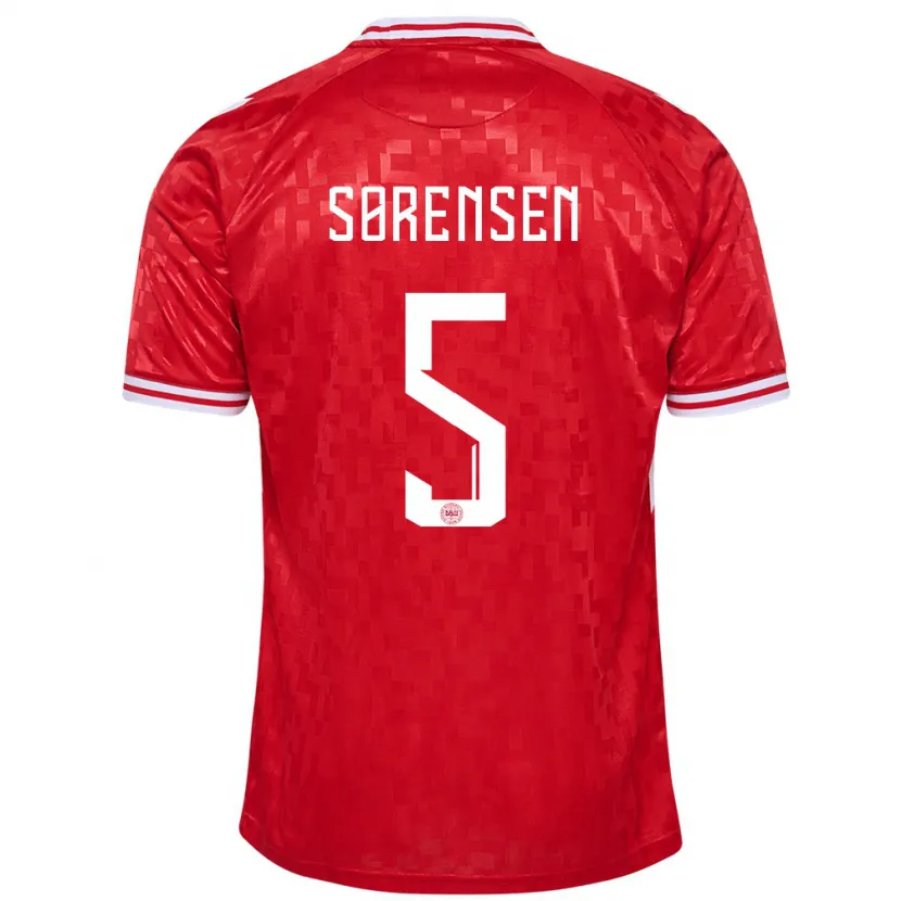 Danxen Enfant Maillot Danemark Simone Boye Sorensen #5 Rouge Tenues Domicile 24-26 T-Shirt