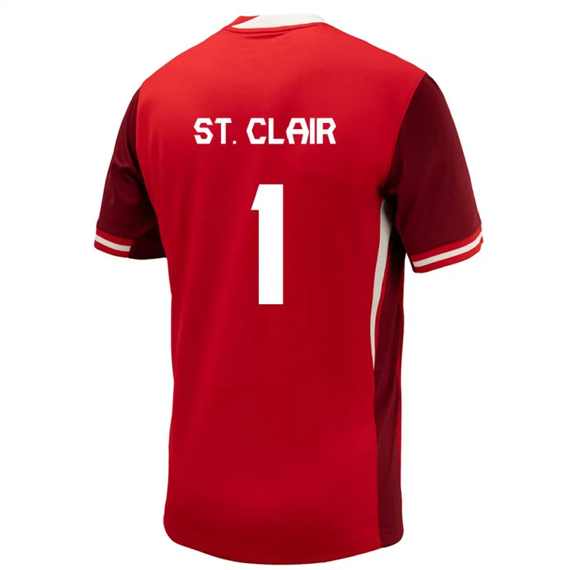 Danxen Enfant Maillot Canada Dayne St. Clair #1 Rouge Tenues Domicile 24-26 T-Shirt
