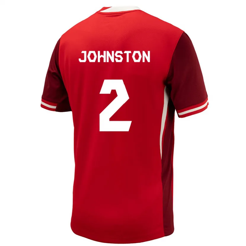 Danxen Enfant Maillot Canada Alistair Johnston #2 Rouge Tenues Domicile 24-26 T-Shirt