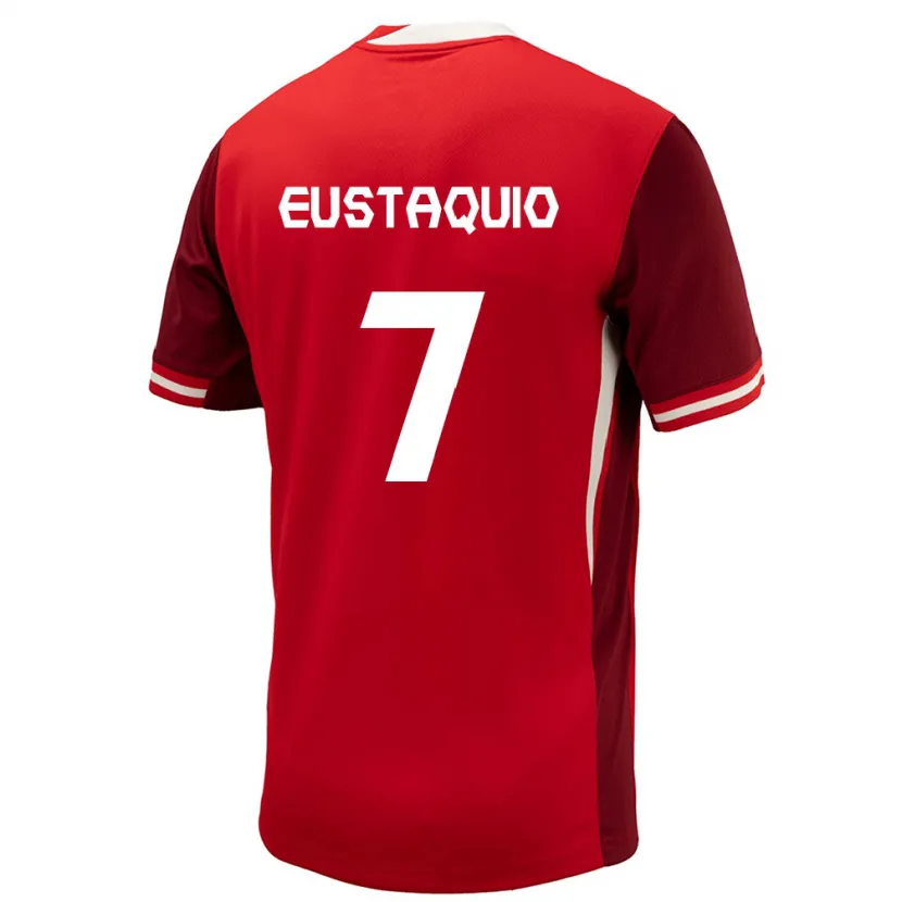 Danxen Enfant Maillot Canada Stephen Eustáquio #7 Rouge Tenues Domicile 24-26 T-Shirt