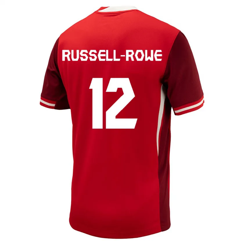 Danxen Enfant Maillot Canada Jacen Russell-Rowe #12 Rouge Tenues Domicile 24-26 T-Shirt