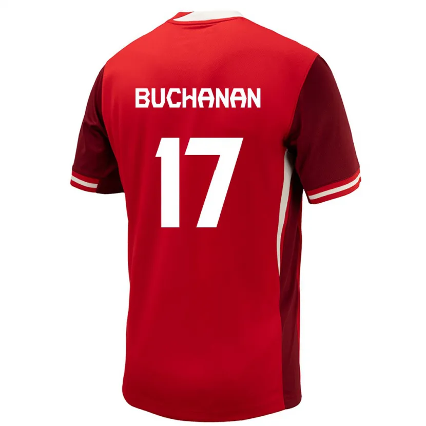 Danxen Enfant Maillot Canada Tajon Buchanan #17 Rouge Tenues Domicile 24-26 T-Shirt
