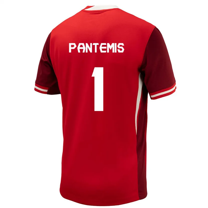 Danxen Enfant Maillot Canada James Pantemis #1 Rouge Tenues Domicile 24-26 T-Shirt