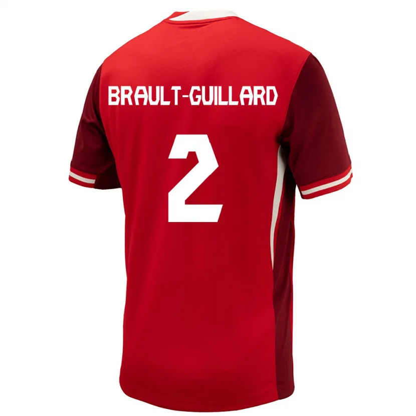 Danxen Enfant Maillot Canada Zachary Brault-Guillard #2 Rouge Tenues Domicile 24-26 T-Shirt