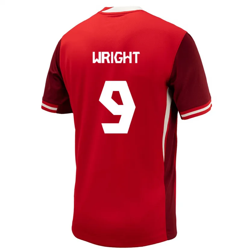 Danxen Enfant Maillot Canada Lowell Wright #9 Rouge Tenues Domicile 24-26 T-Shirt