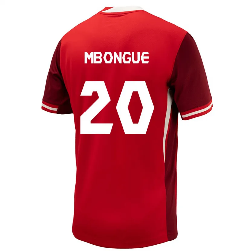 Danxen Enfant Maillot Canada Hugo Mbongue #20 Rouge Tenues Domicile 24-26 T-Shirt