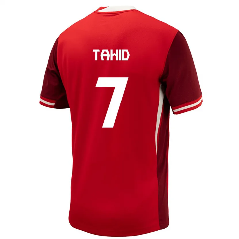 Danxen Enfant Maillot Canada Taryck Tahid #7 Rouge Tenues Domicile 24-26 T-Shirt