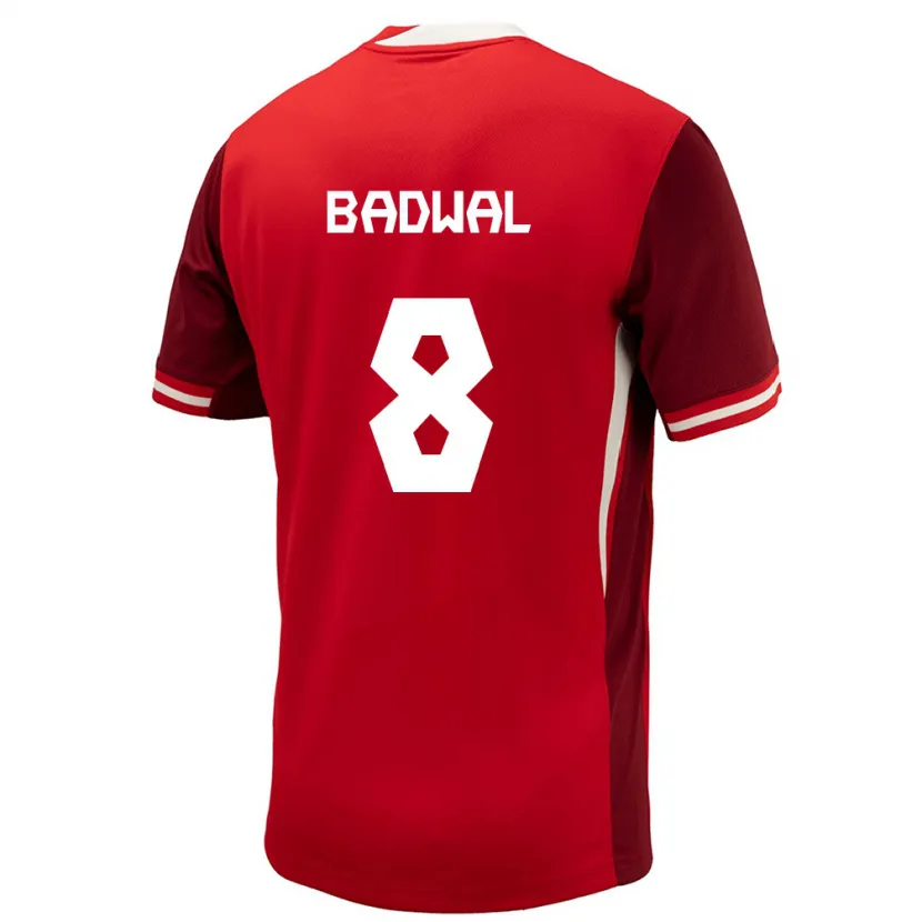 Danxen Enfant Maillot Canada Jeevan Badwal #8 Rouge Tenues Domicile 24-26 T-Shirt