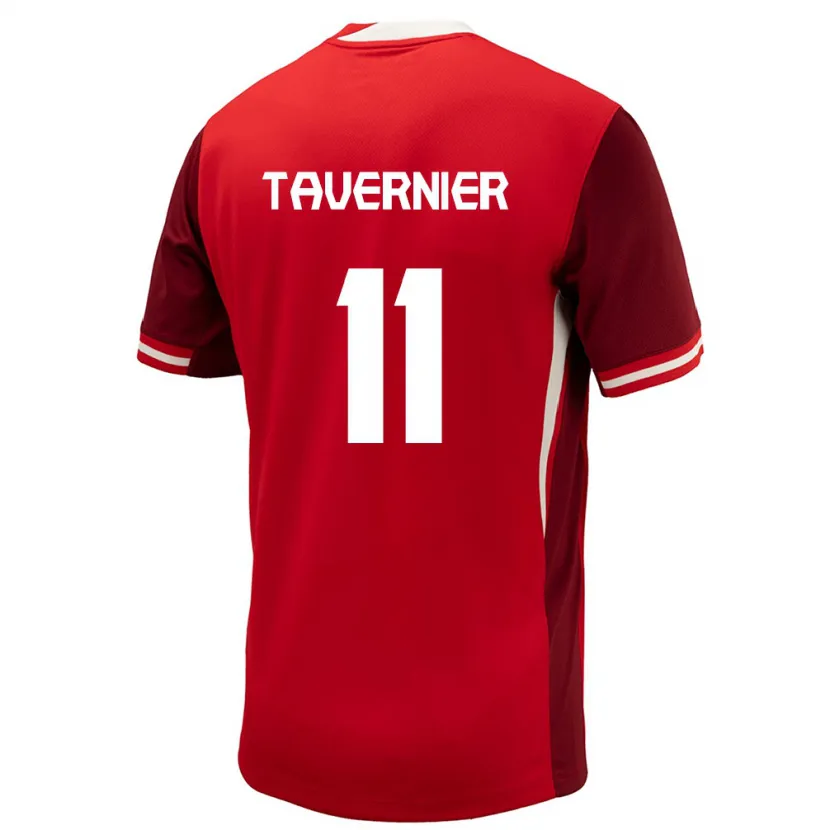 Danxen Enfant Maillot Canada Kevaughn Tavernier #11 Rouge Tenues Domicile 24-26 T-Shirt
