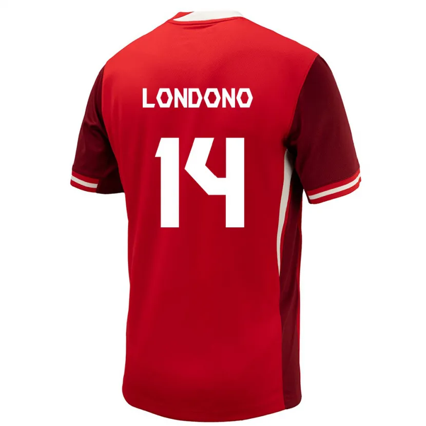 Danxen Enfant Maillot Canada Tyler Londono #14 Rouge Tenues Domicile 24-26 T-Shirt