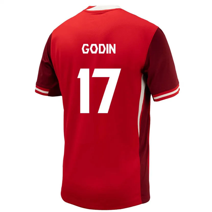 Danxen Enfant Maillot Canada Étienne Godin #17 Rouge Tenues Domicile 24-26 T-Shirt