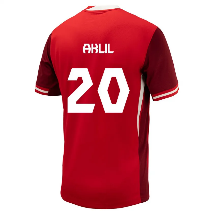 Danxen Enfant Maillot Canada Lino Aklil #20 Rouge Tenues Domicile 24-26 T-Shirt