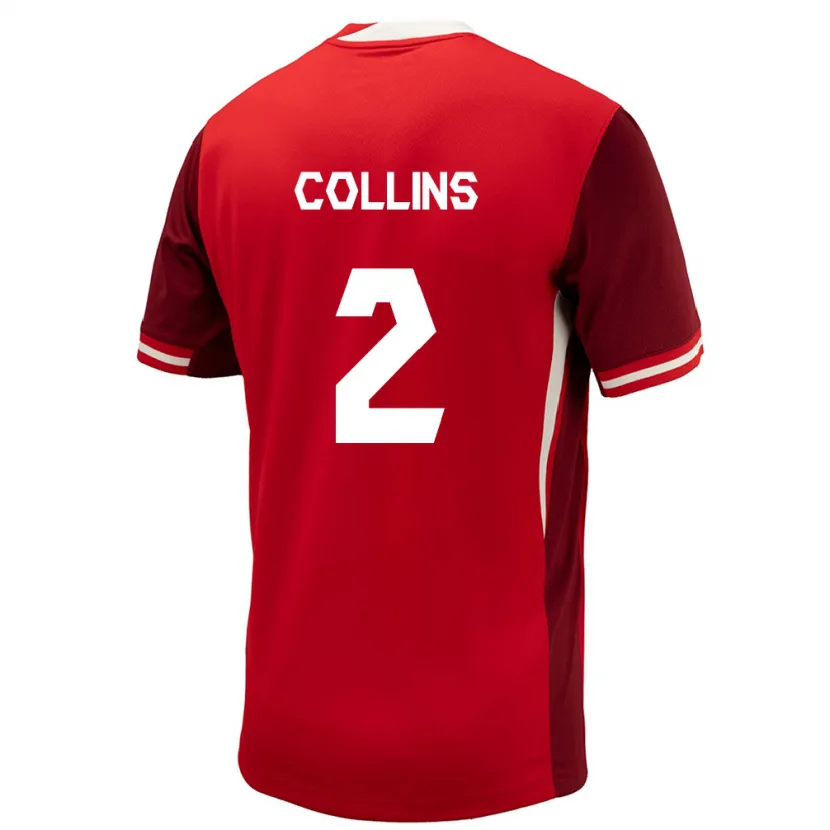 Danxen Enfant Maillot Canada Sydney Collins #2 Rouge Tenues Domicile 24-26 T-Shirt