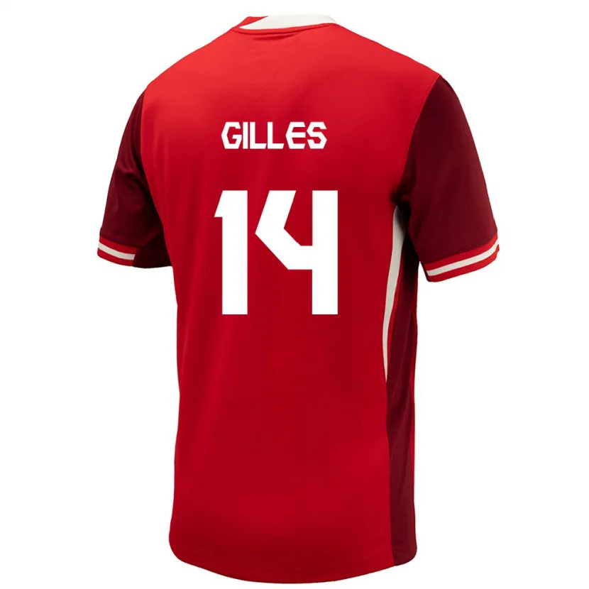 Danxen Enfant Maillot Canada Vanessa Gilles #14 Rouge Tenues Domicile 24-26 T-Shirt