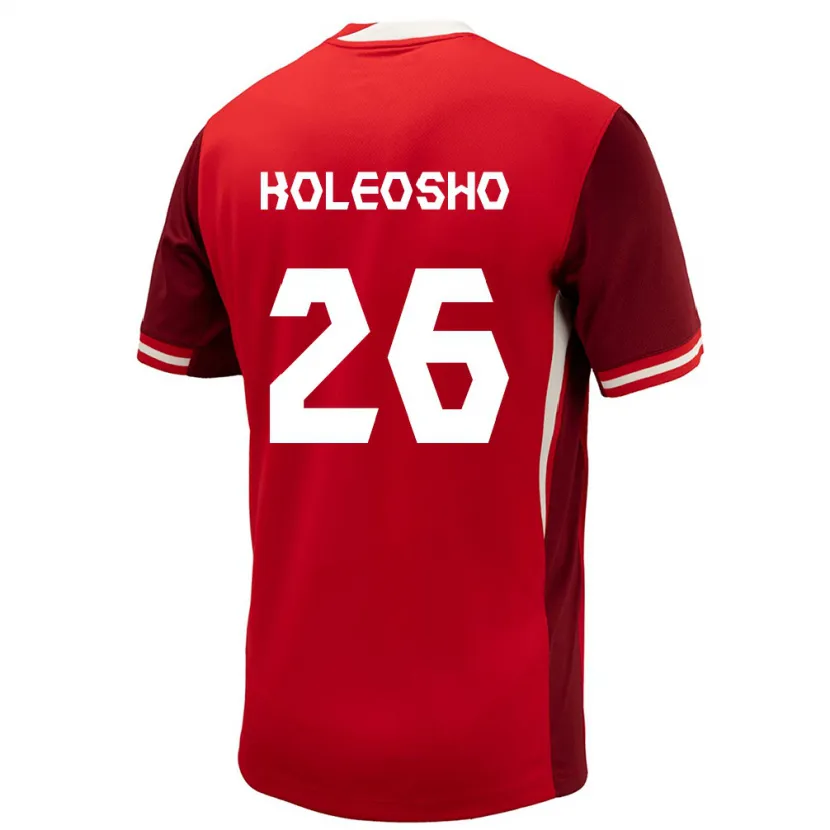 Danxen Enfant Maillot Canada Luca Koleosho #26 Rouge Tenues Domicile 24-26 T-Shirt