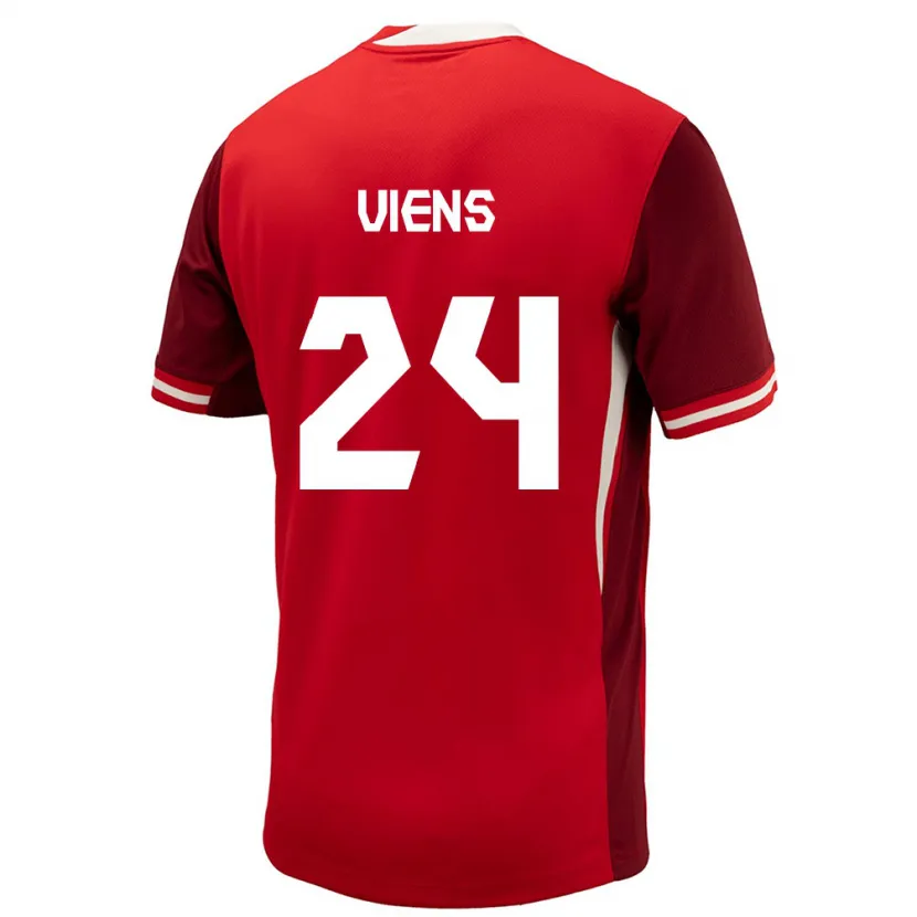 Danxen Enfant Maillot Canada Evelyne Viens #24 Rouge Tenues Domicile 24-26 T-Shirt