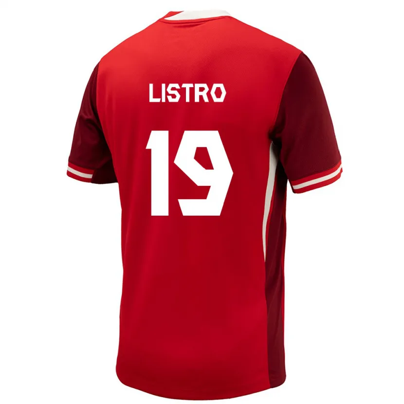 Danxen Enfant Maillot Canada Jordyn Listro #19 Rouge Tenues Domicile 24-26 T-Shirt