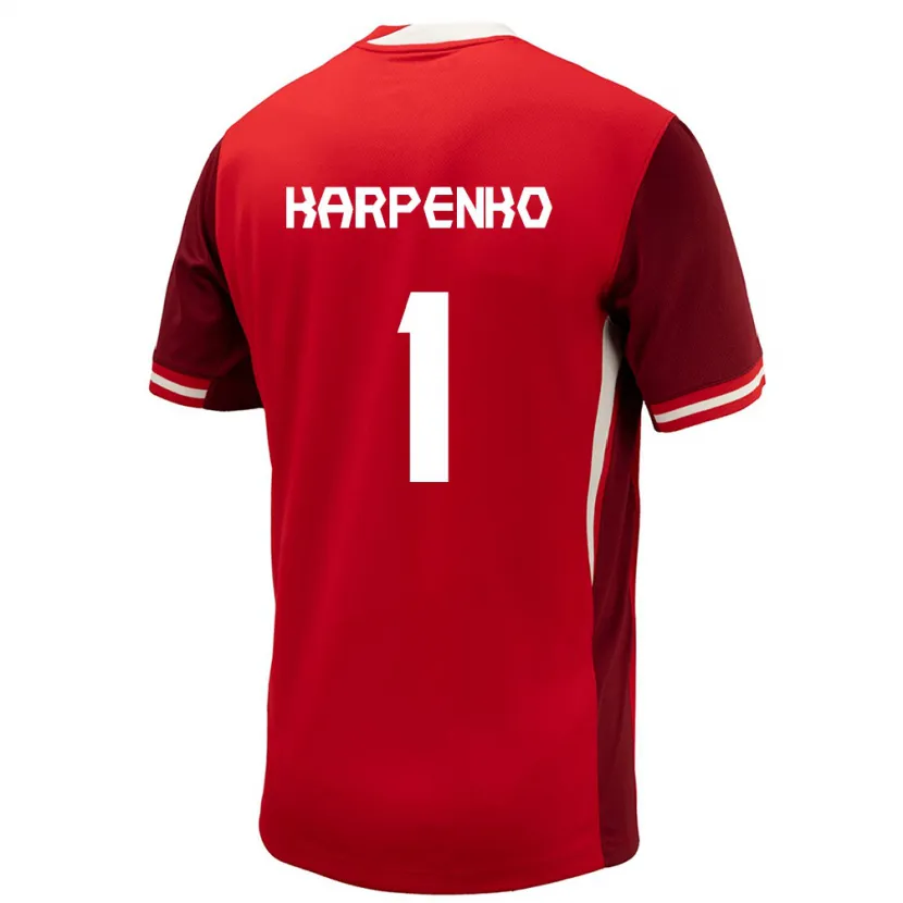 Danxen Enfant Maillot Canada Anna Karpenko #1 Rouge Tenues Domicile 24-26 T-Shirt