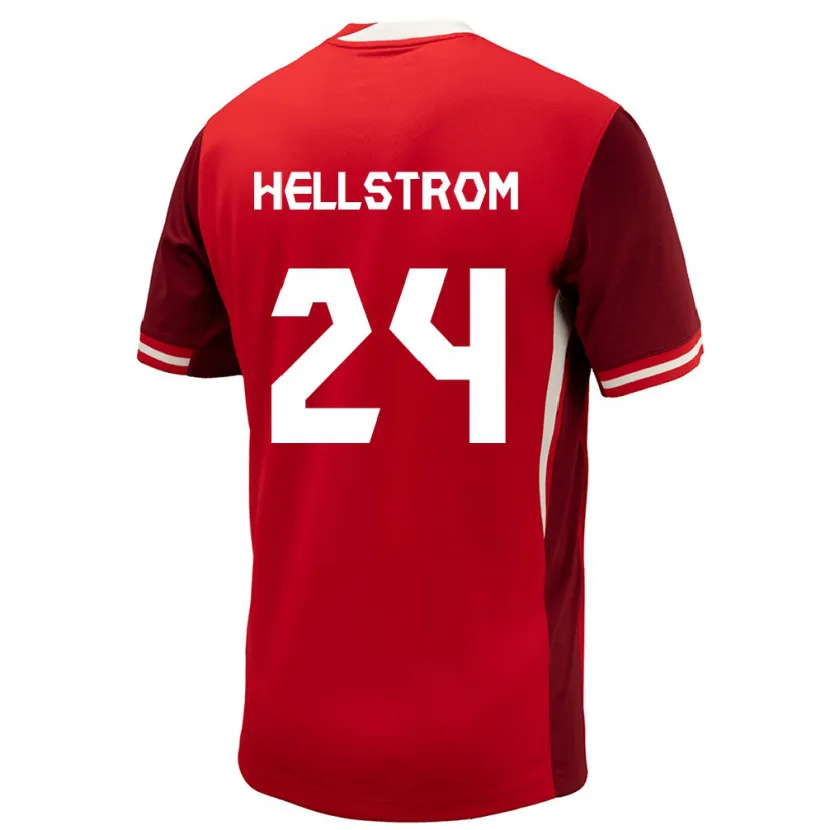 Danxen Enfant Maillot Canada Jenna Hellstrom #24 Rouge Tenues Domicile 24-26 T-Shirt