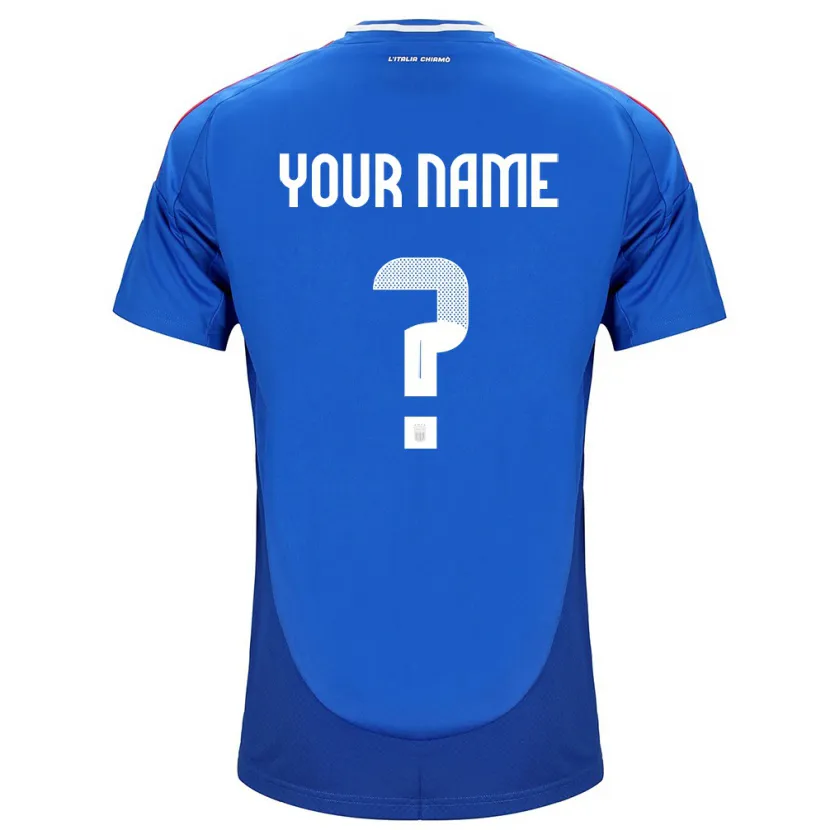 Danxen Enfant Maillot Italie Votre Nom #0 Bleu Tenues Domicile 24-26 T-Shirt