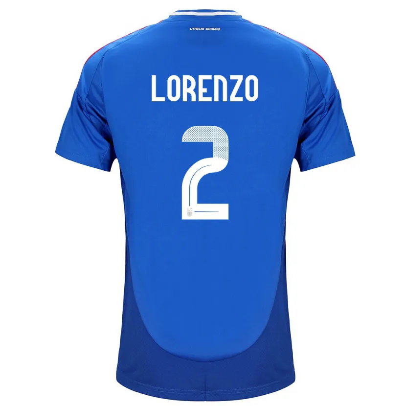 Danxen Enfant Maillot Italie Giovanni Di Lorenzo #2 Bleu Tenues Domicile 24-26 T-Shirt