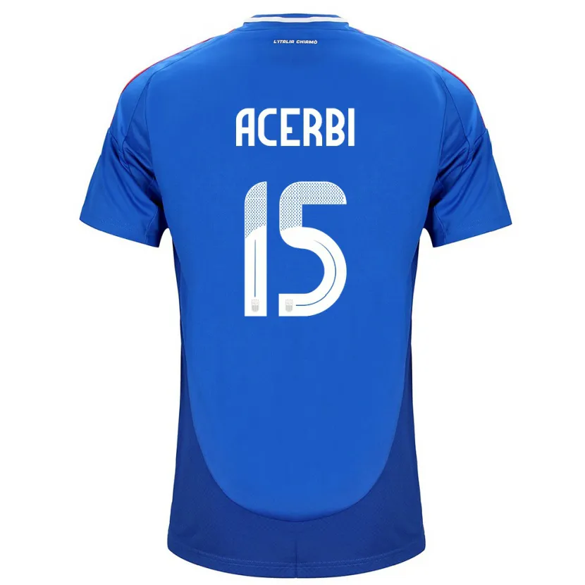 Danxen Enfant Maillot Italie Francesco Acerbi #15 Bleu Tenues Domicile 24-26 T-Shirt