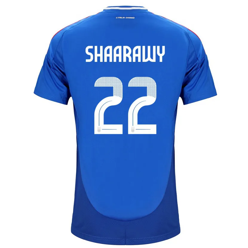 Danxen Enfant Maillot Italie Stephan El Shaarawy #22 Bleu Tenues Domicile 24-26 T-Shirt