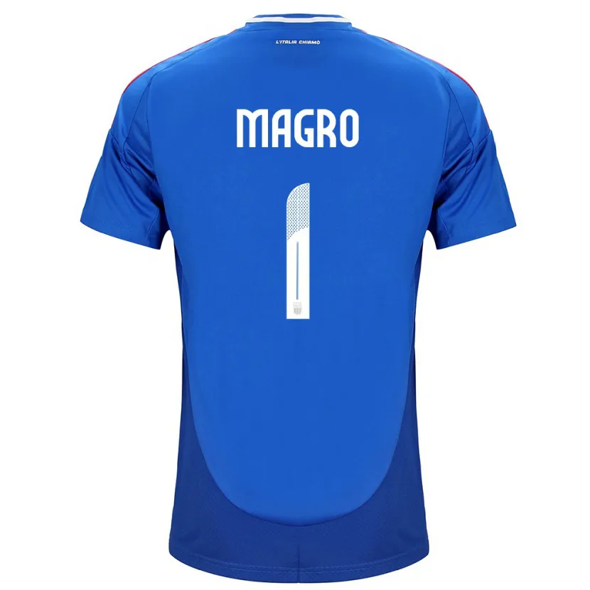 Danxen Enfant Maillot Italie Federico Magro #1 Bleu Tenues Domicile 24-26 T-Shirt