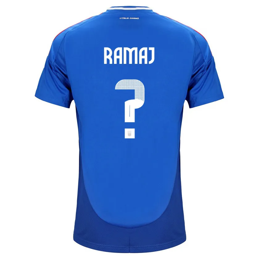 Danxen Enfant Maillot Italie Gabriel Ramaj #0 Bleu Tenues Domicile 24-26 T-Shirt
