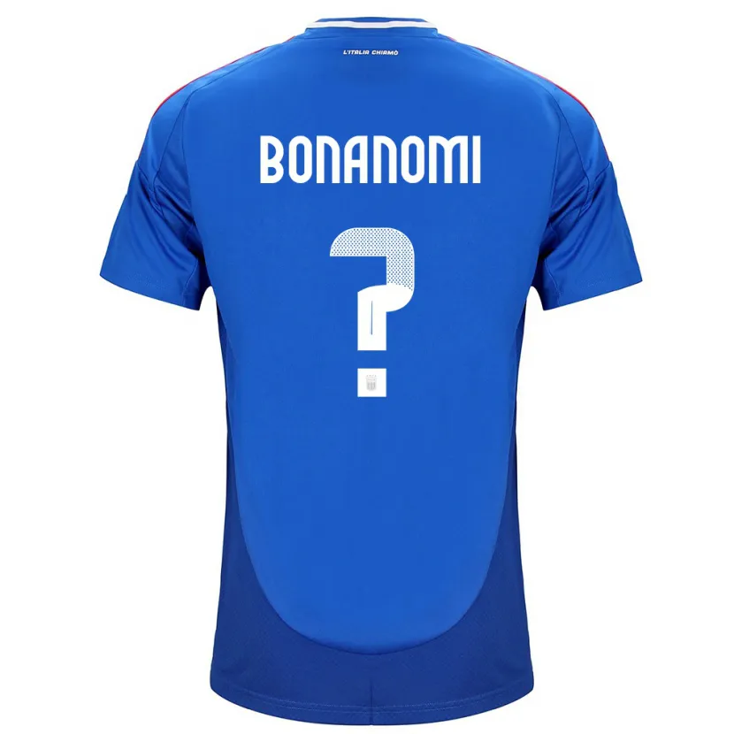 Danxen Enfant Maillot Italie Andrea Bonanomi #0 Bleu Tenues Domicile 24-26 T-Shirt