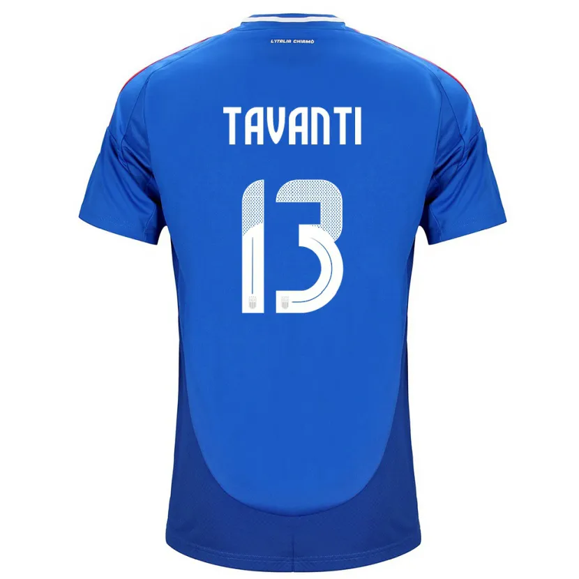 Danxen Enfant Maillot Italie Samuele Tavanti #13 Bleu Tenues Domicile 24-26 T-Shirt