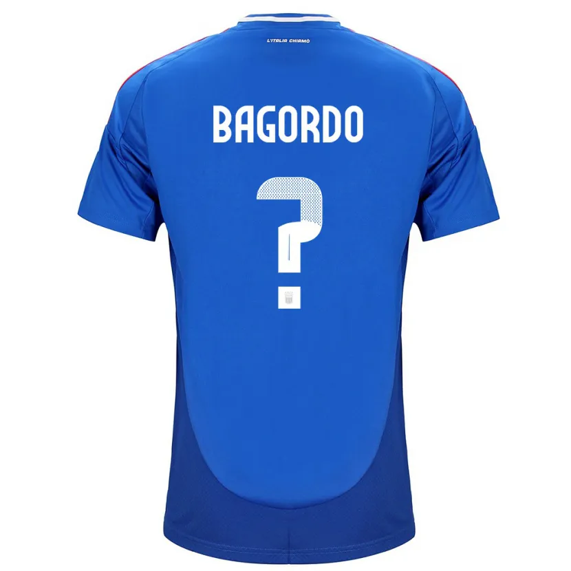 Danxen Enfant Maillot Italie Cristian Bagordo #0 Bleu Tenues Domicile 24-26 T-Shirt