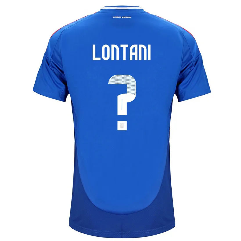 Danxen Enfant Maillot Italie Simone Lontani #0 Bleu Tenues Domicile 24-26 T-Shirt