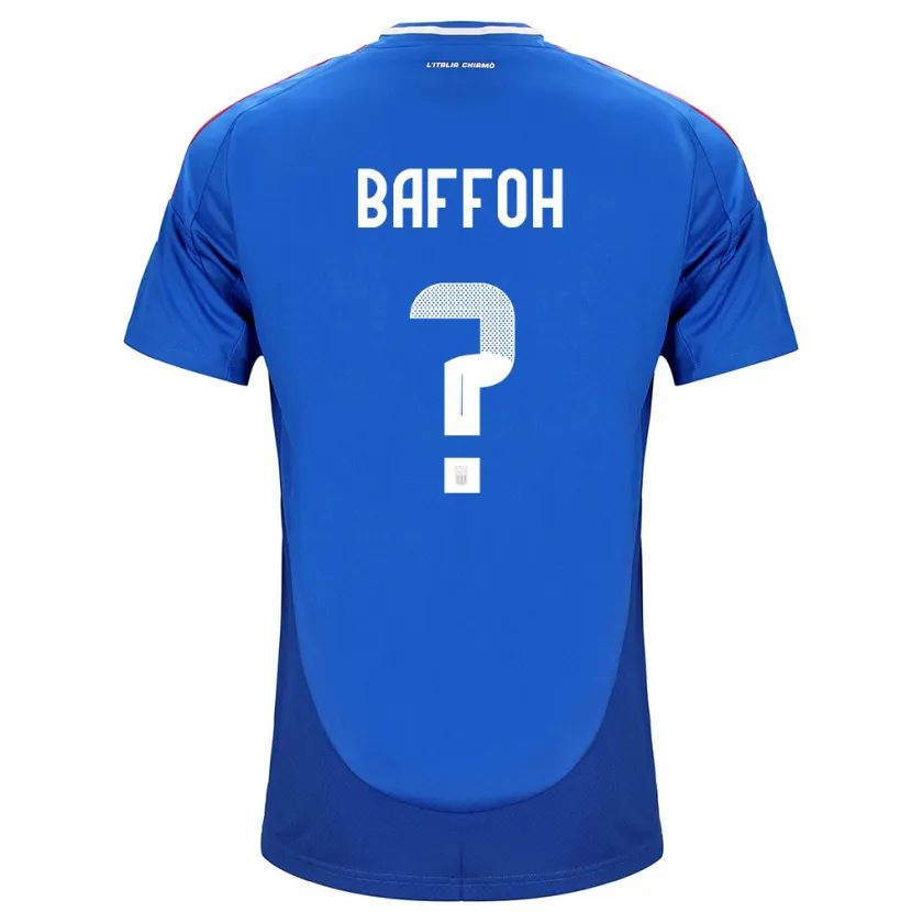 Danxen Enfant Maillot Italie Jeffrey Baffoh #0 Bleu Tenues Domicile 24-26 T-Shirt